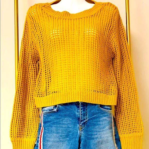 Yellow Knit Sweater by Mak - Picture 2 of 3